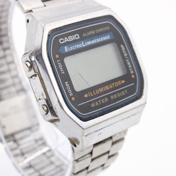 Casio A168 Module 3298 Dual Time Alarm Chrono Vintage Rare Wrist Watch Illuminat - Picture 2 of 7